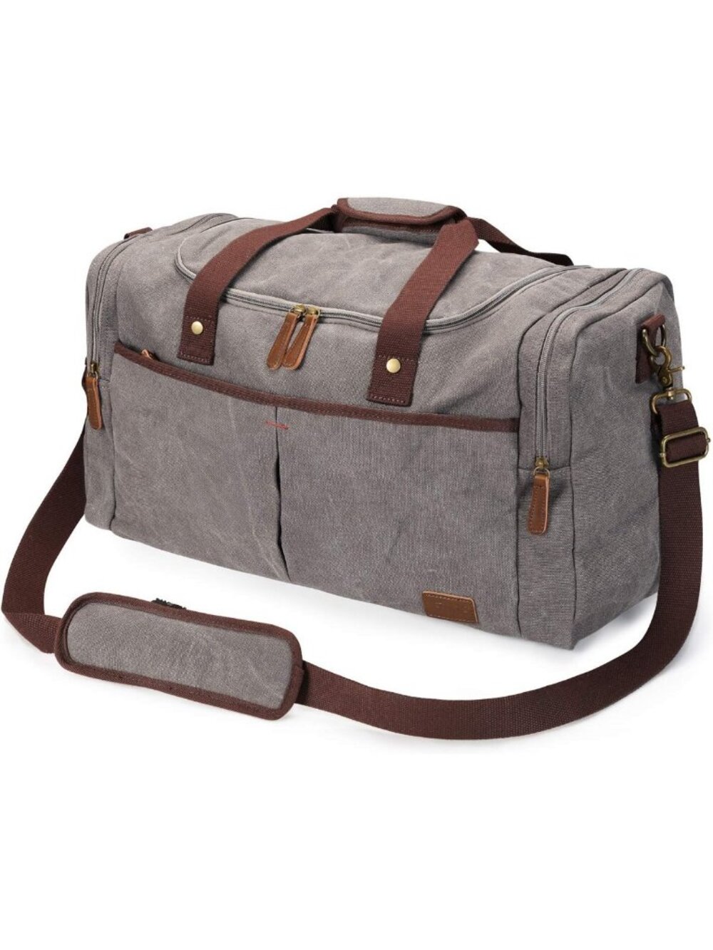 Expandable 65L Canvas Duffle Bag - Travel, Gym, Overnight Tote with Shoe